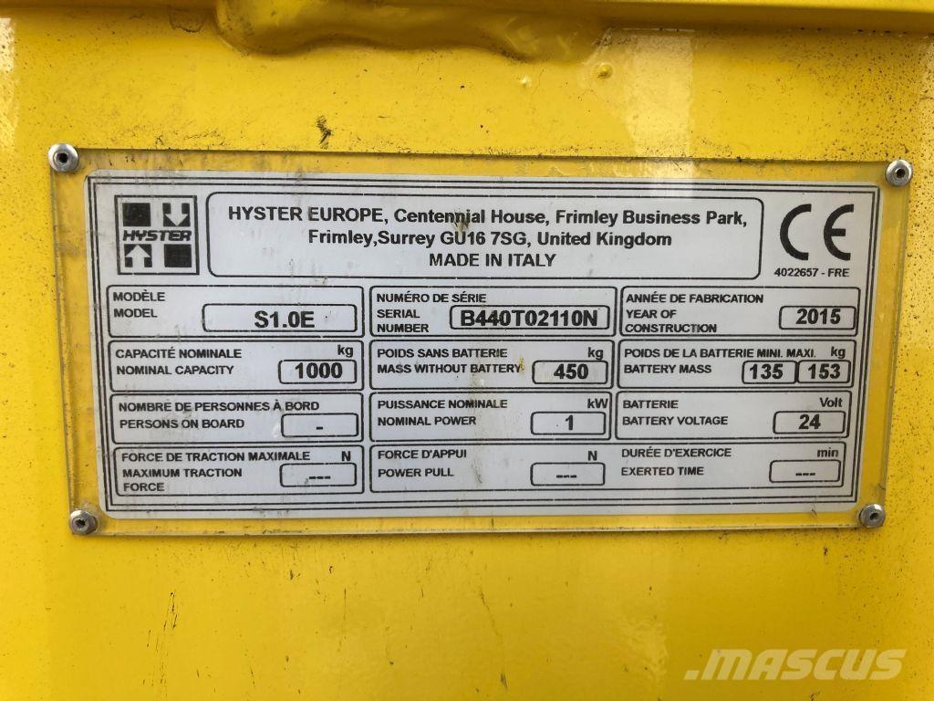 Hyster S 1.0E معدات التكديس الجوالة