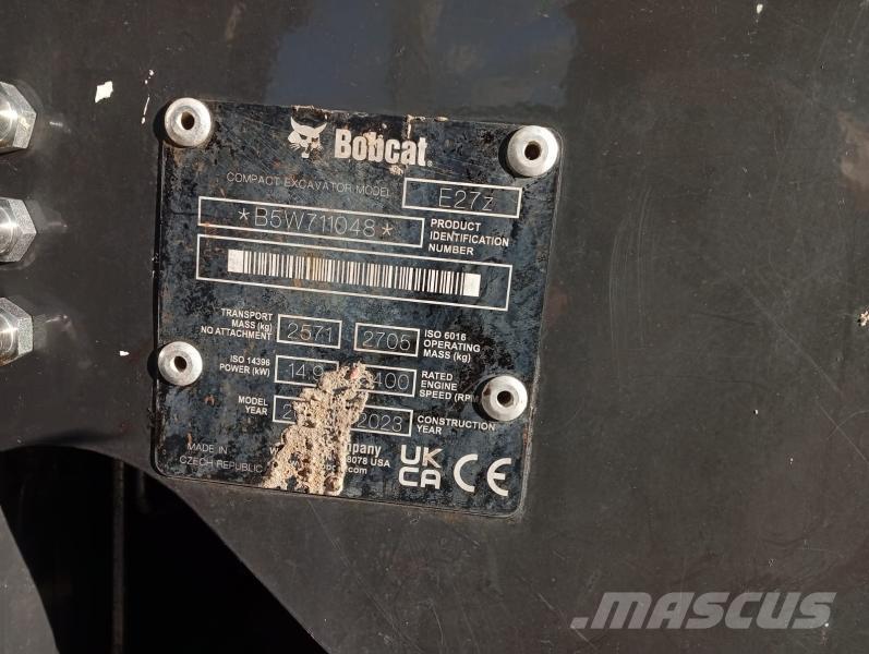 Bobcat E27Z حفارات صغيرة أقل من 7 طن (حفارات صغيرة)