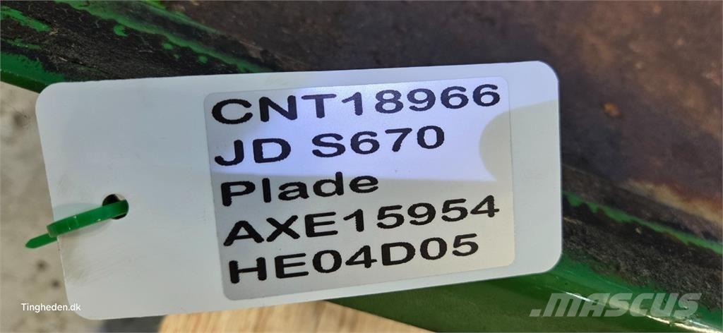 John Deere S670 ملحقات الحصادات