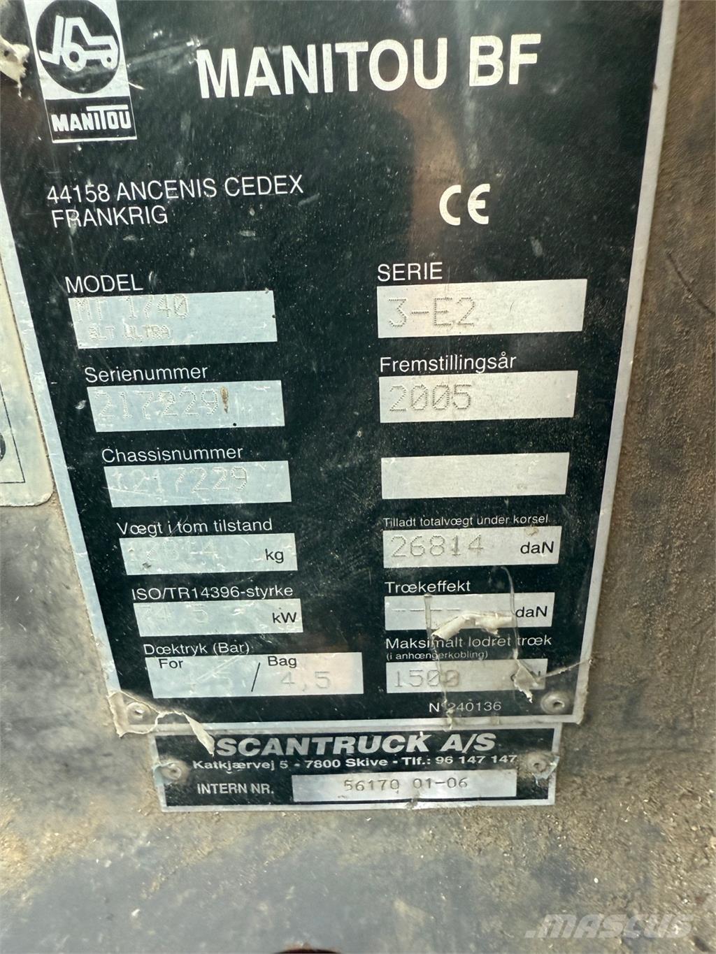 Manitou MT1740 مناولات متداخلة