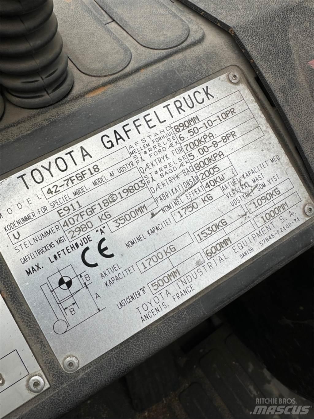 Toyota FG18 شاحنات LPG