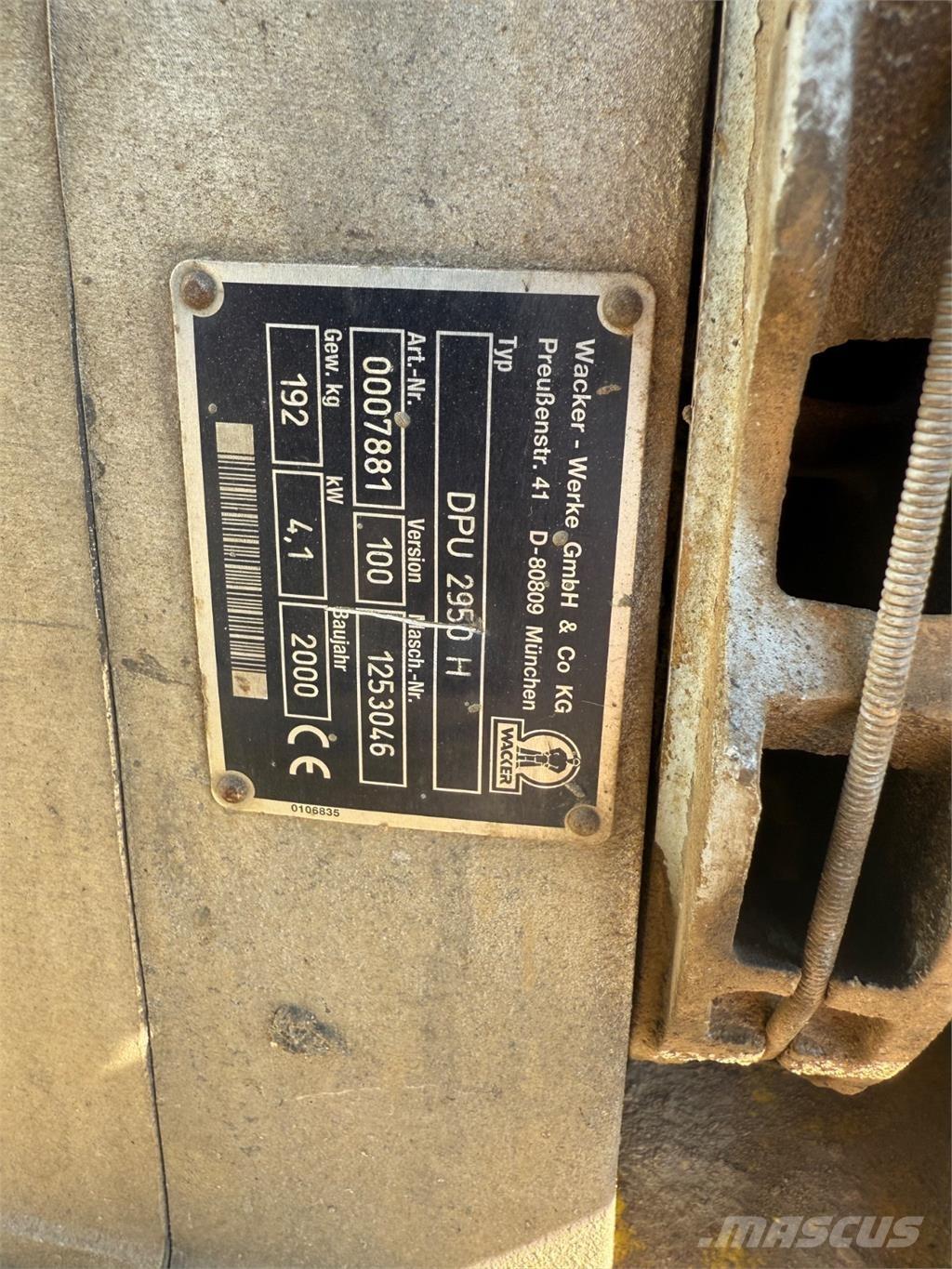 Wacker DPU2950 دكاكات أفقية