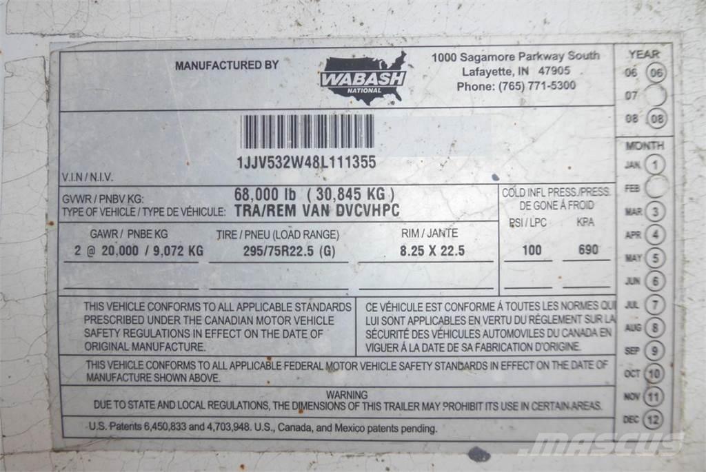 Wabash DVCVHPC مقطورات ذات هيكل صندوقي
