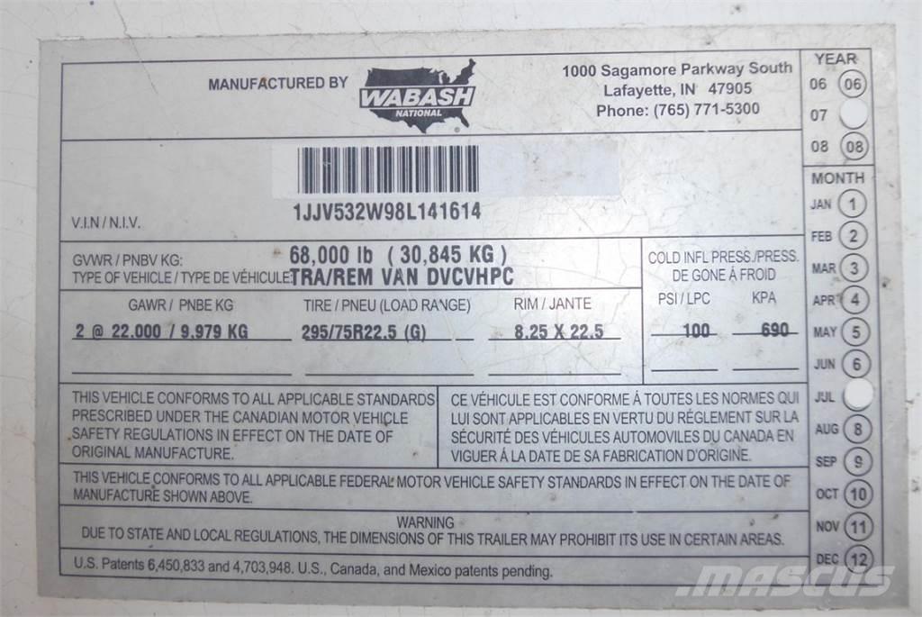 Wabash DVCVHPC مقطورات ذات هيكل صندوقي