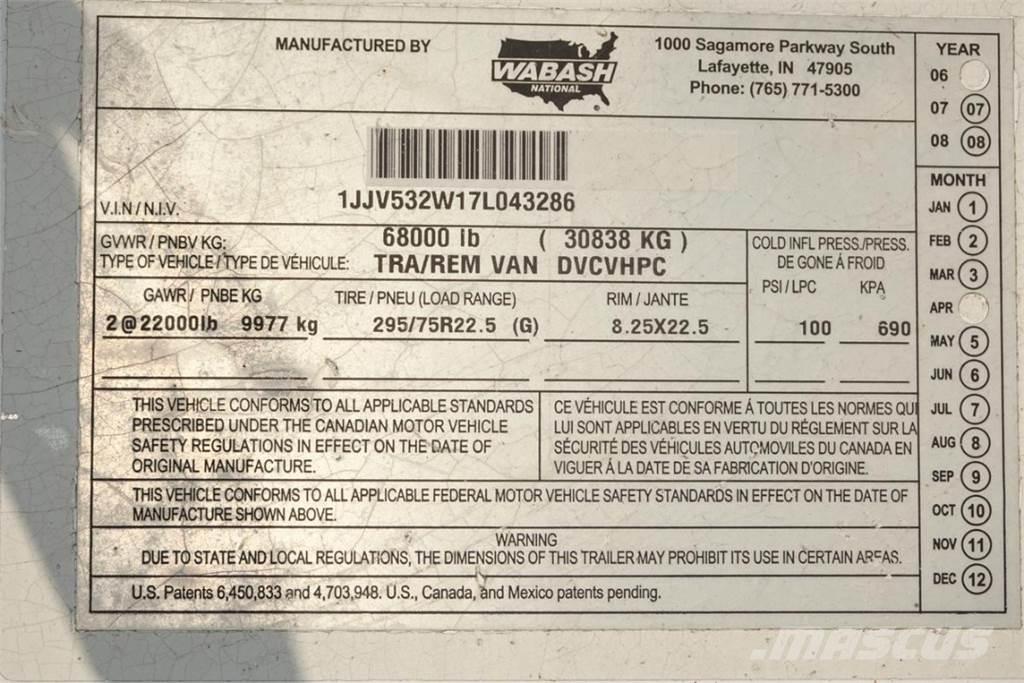 Wabash DVCVHPC مقطورات ذات هيكل صندوقي