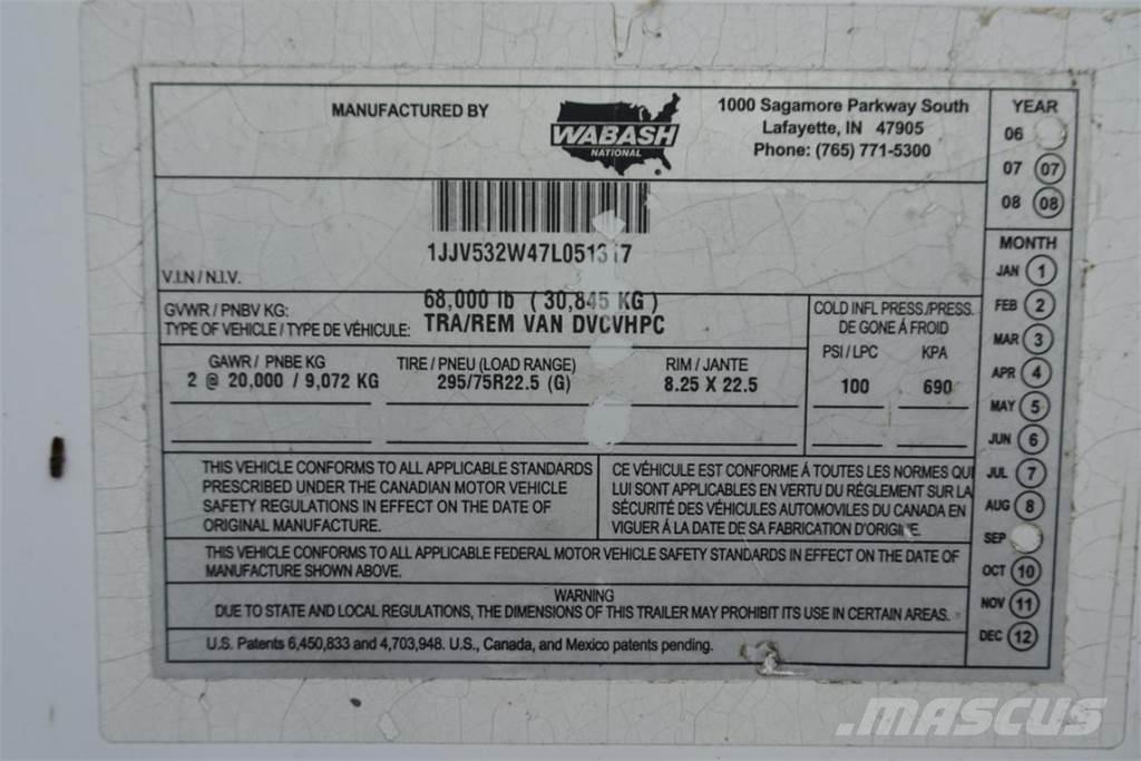 Wabash DVCVHPC مقطورات ذات هيكل صندوقي