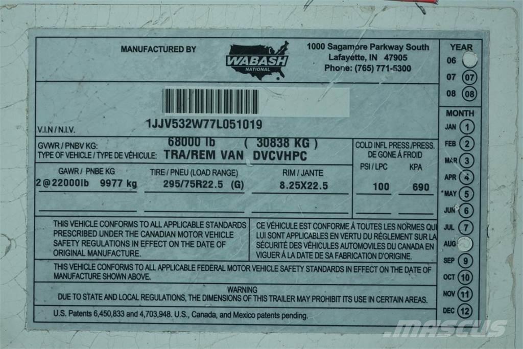 Wabash DVCVHPC مقطورات ذات هيكل صندوقي