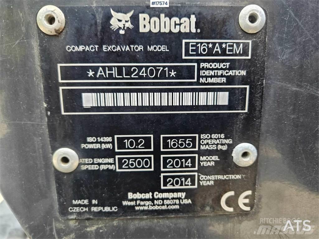 Bobcat E16 حفارات صغيرة أقل من 7 طن (حفارات صغيرة)