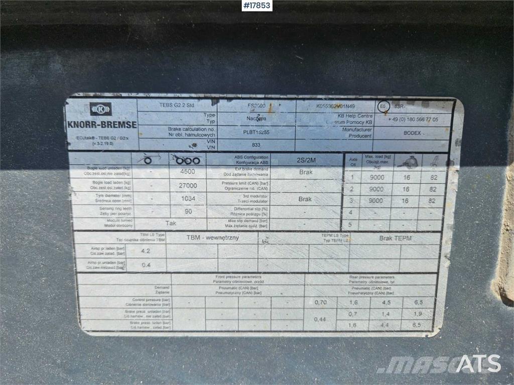 Bodex KIS 3B نصف مقطورات قلابة