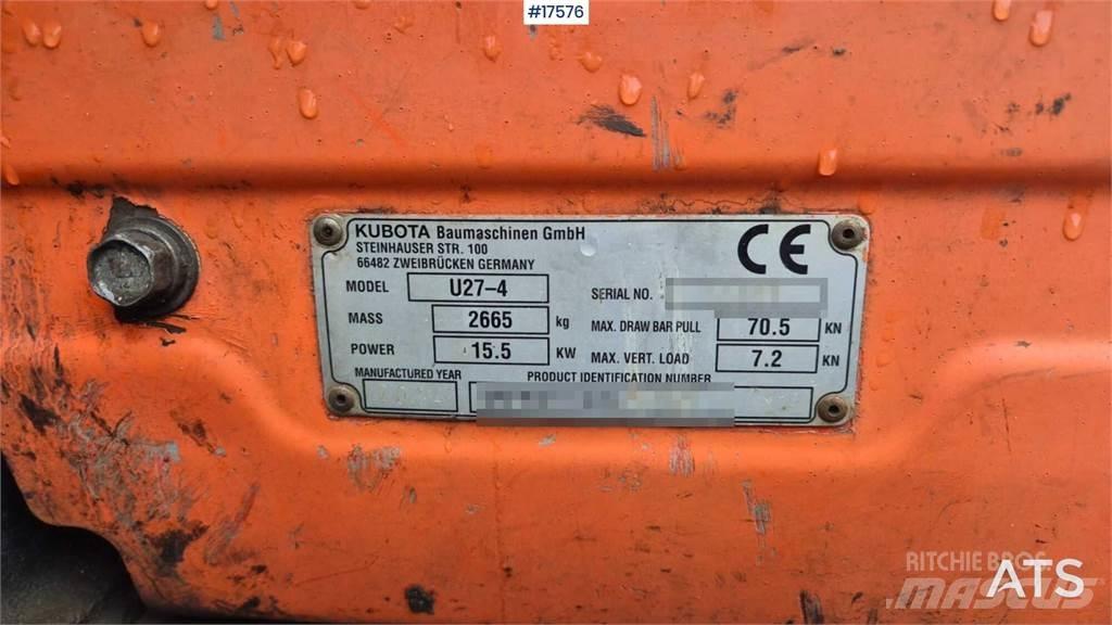 Kubota U27-4 حفارات صغيرة أقل من 7 طن (حفارات صغيرة)