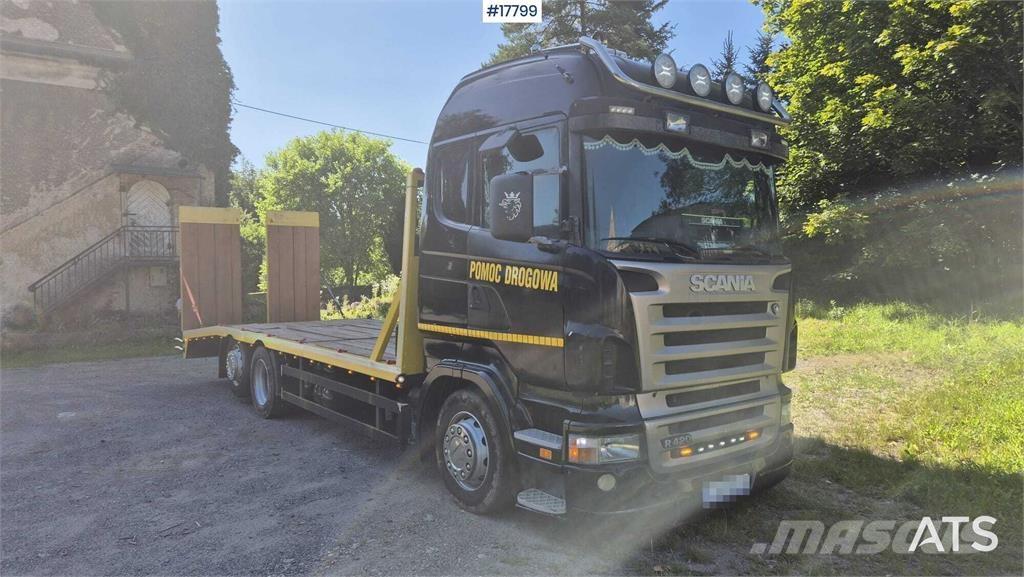 Scania R420 شاحنات مسطحة / أوناش