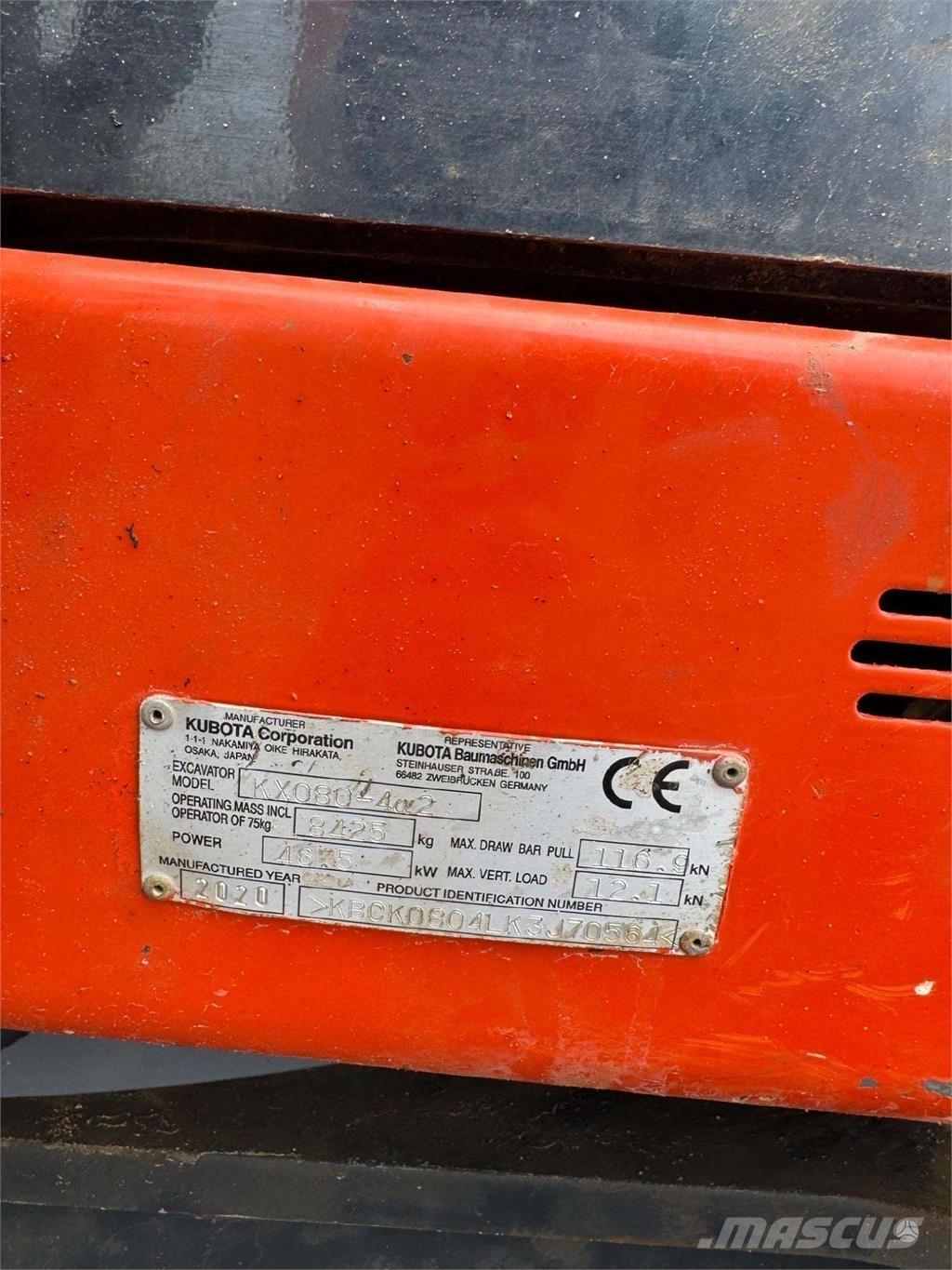 Kubota KX080-4a2 حفارات زحافة