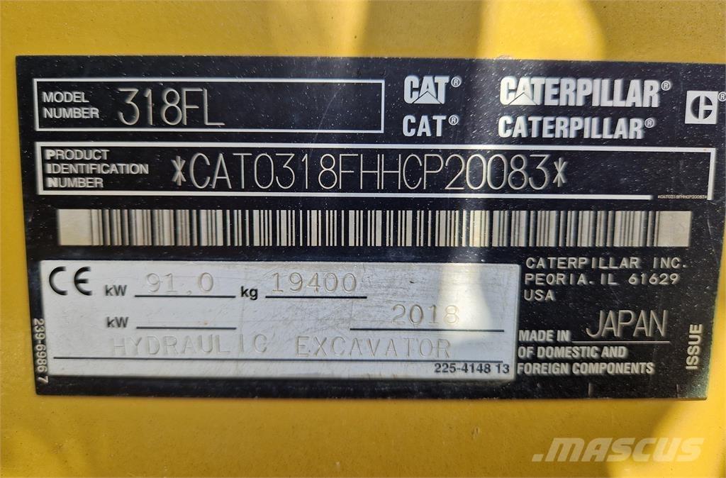 CAT 318FL حفارات زحافة