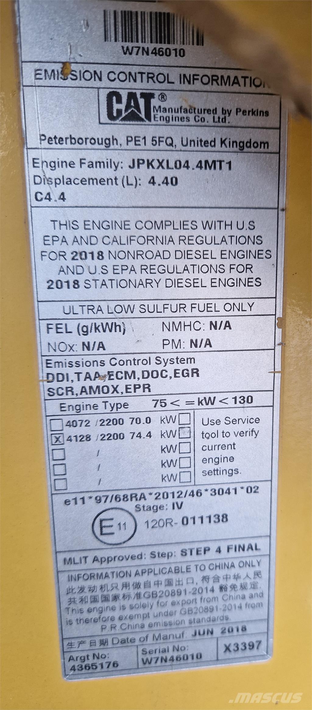 CAT 434F2 لوادر ذات جرافات عكسية