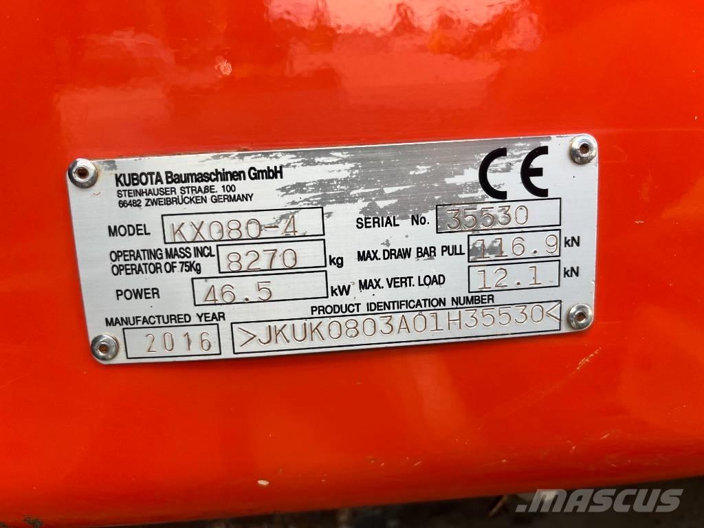 Kubota KX 080-4 حفارات وسط 7 طن - 12 طن