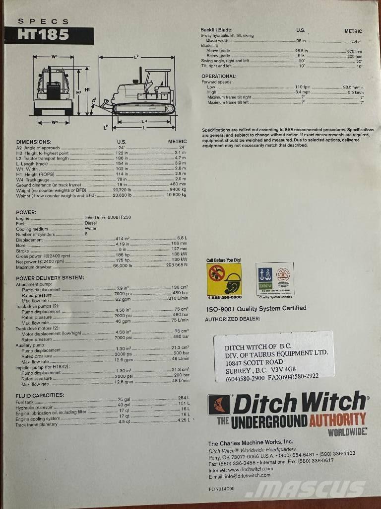 Ditch Witch HT185 ماكينات حفر خنادق