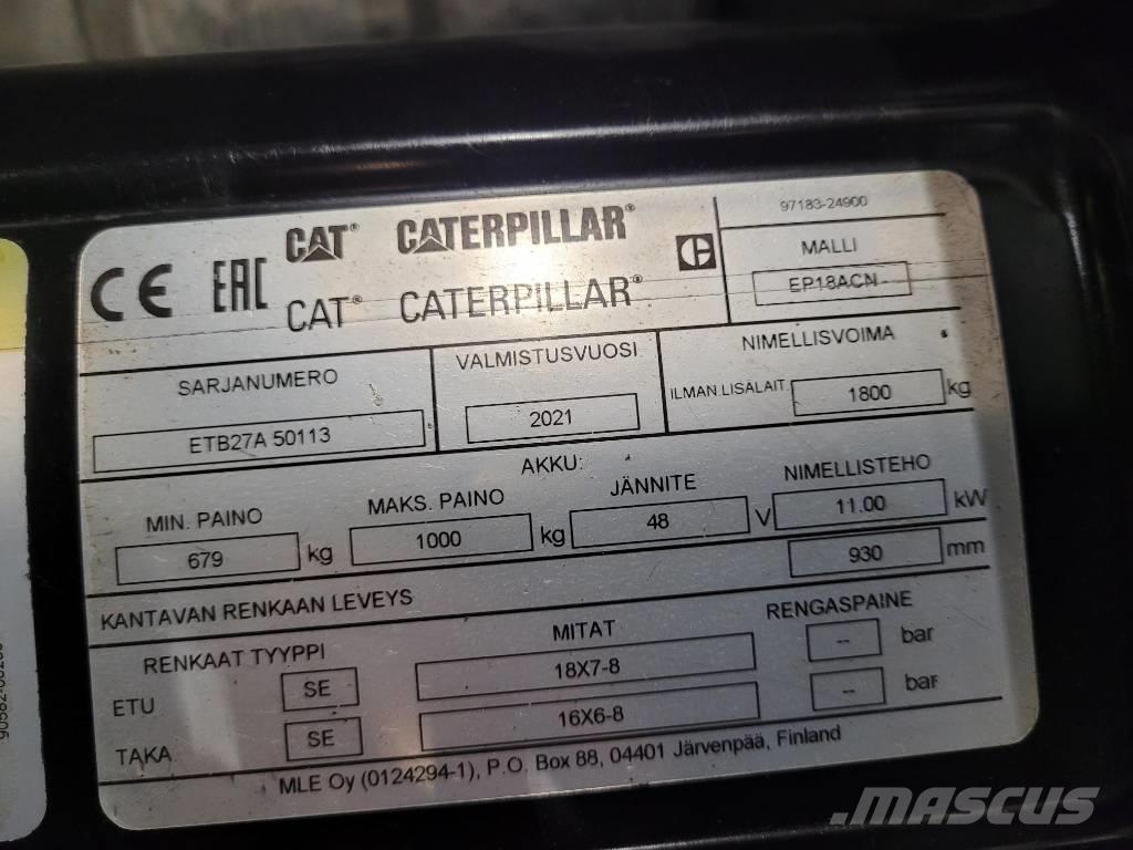 CAT EP18 ACN شاحنات ذات رافعات شوكية تعمل بالكهرباء