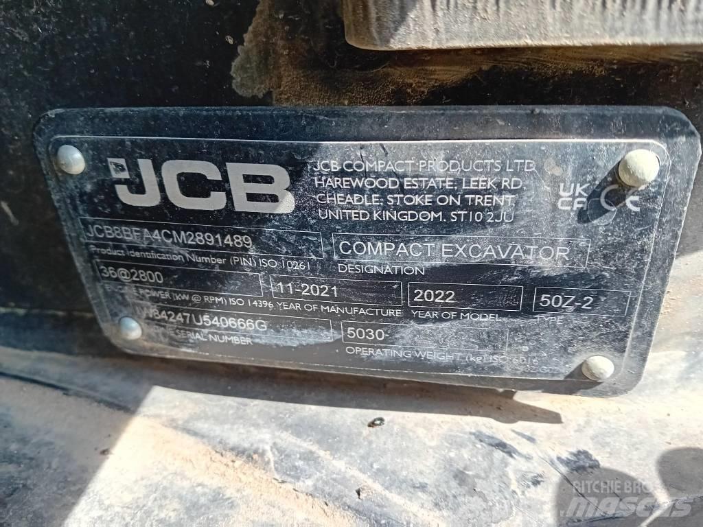 JCB 50 Z-2 حفارات صغيرة أقل من 7 طن (حفارات صغيرة)