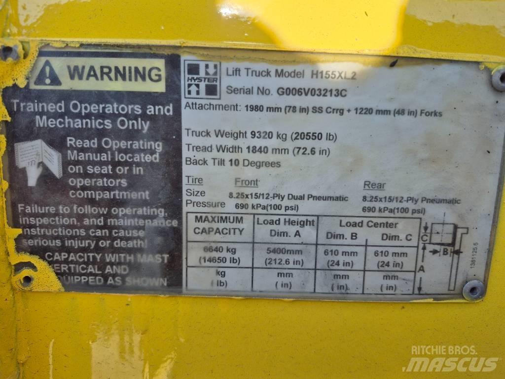 Hyster H 155 XL 2 شاحنات ذات رافعات شوكية - أخرى