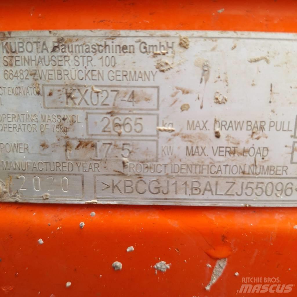 Kubota KX 027-4 حفارات صغيرة أقل من 7 طن (حفارات صغيرة)