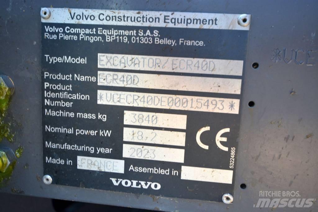 Volvo ECR 40 D حفارات صغيرة أقل من 7 طن (حفارات صغيرة)