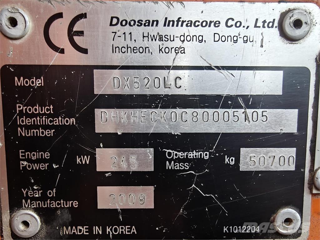 Doosan DX520LC حفارات زحافة