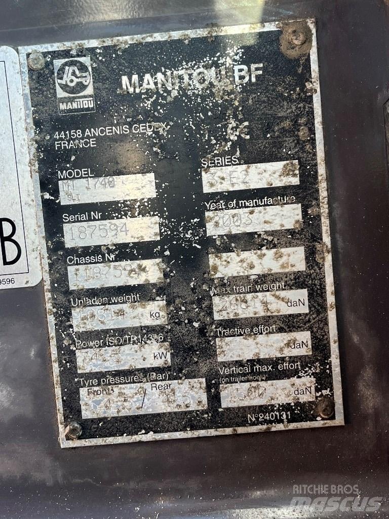 Manitou 1740 مناولات متداخلة