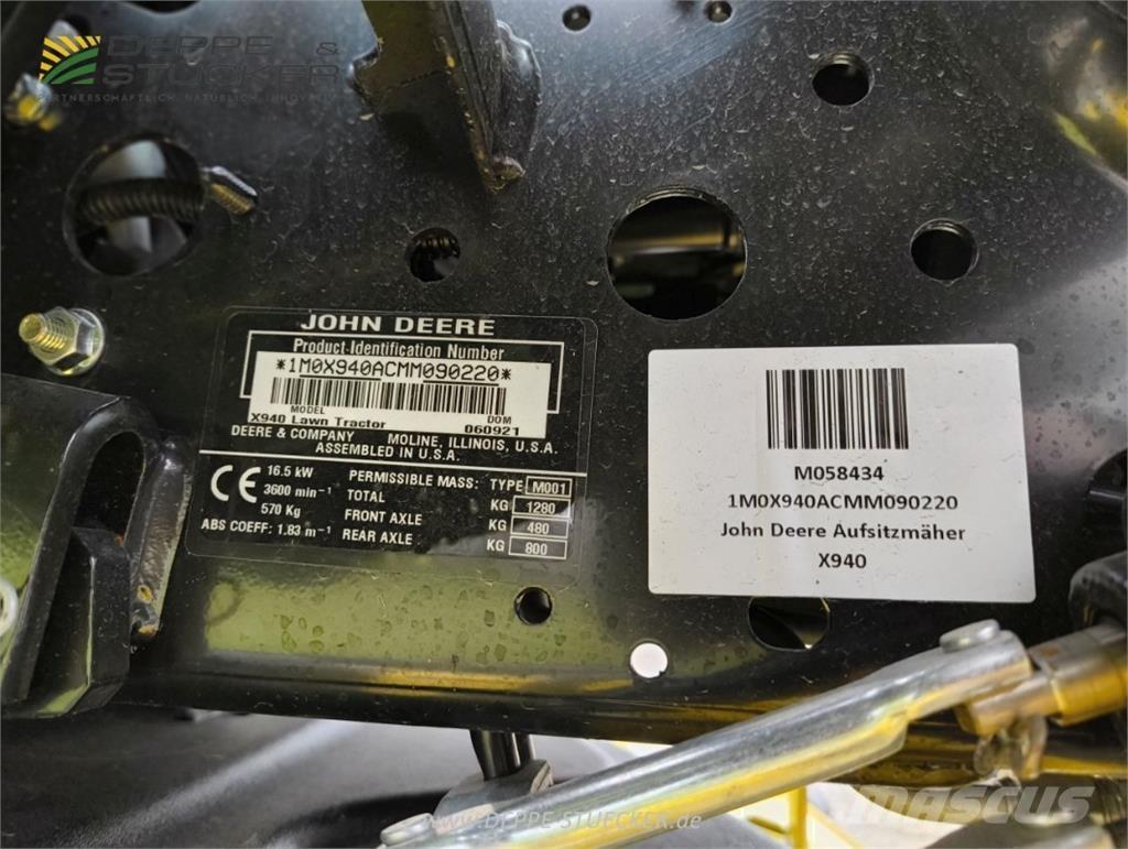 John Deere X940 جزازات