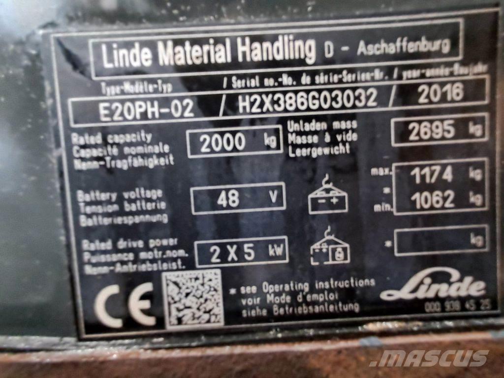 Linde E20PH-02 شاحنات ذات رافعات شوكية تعمل بالكهرباء
