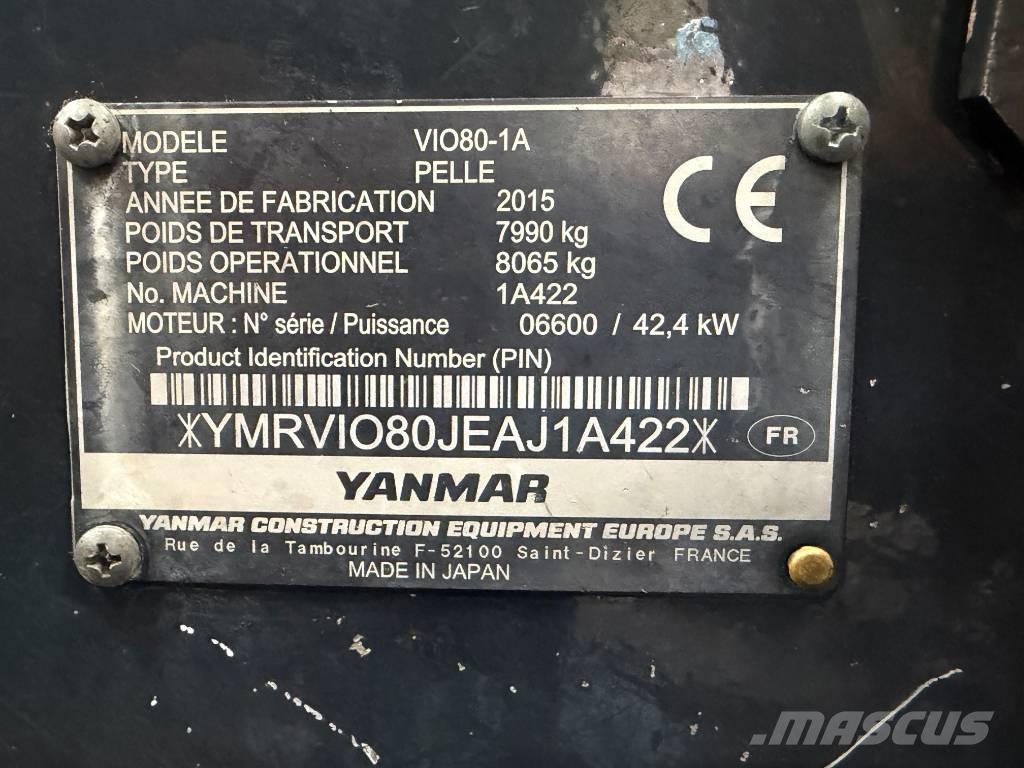 Yanmar Vio 80-1A حفارات وسط 7 طن - 12 طن