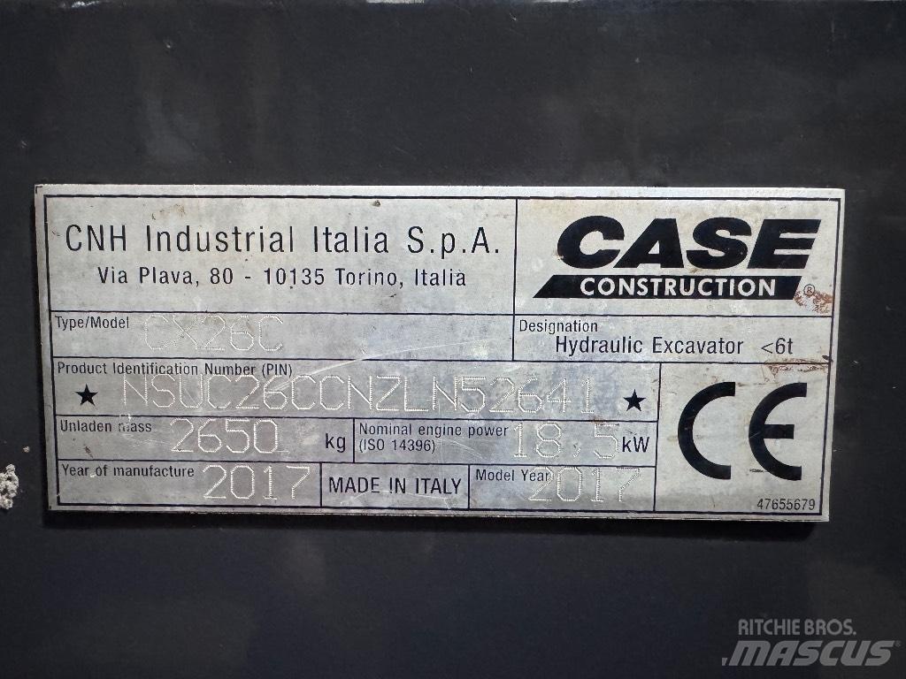 CASE CX 26 C حفارات صغيرة أقل من 7 طن (حفارات صغيرة)