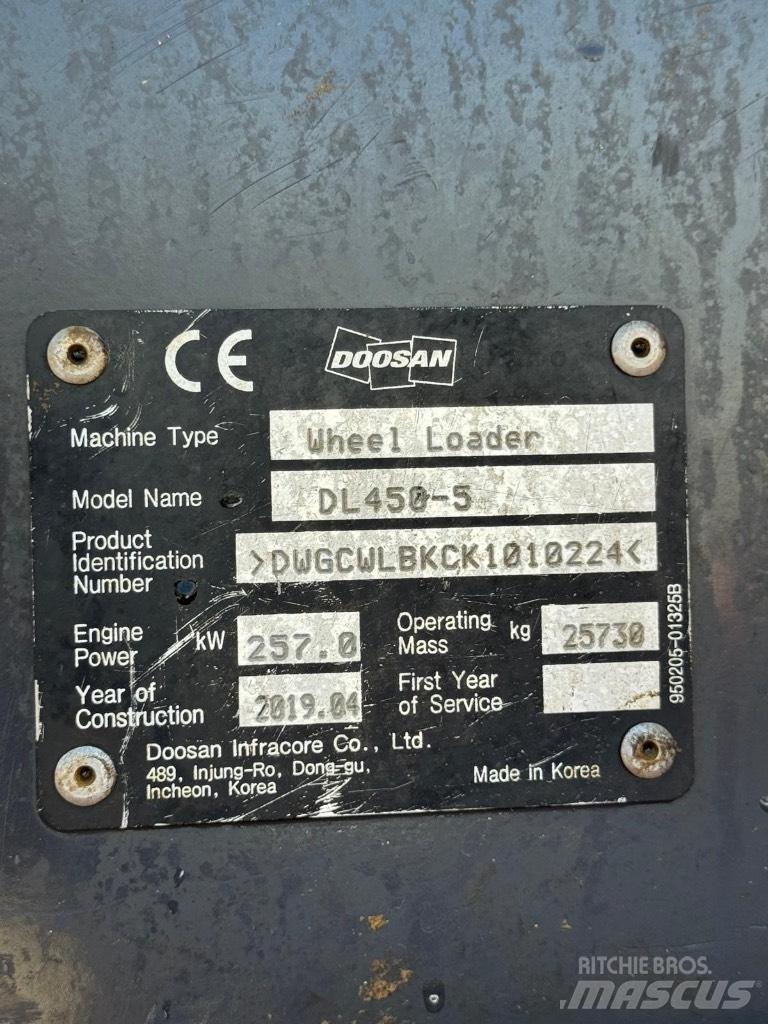 Doosan DL 450-5 لوادر بعجل