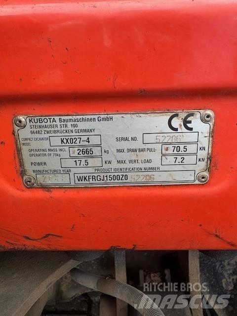 Kubota KX027-4 حفارات صغيرة أقل من 7 طن (حفارات صغيرة)