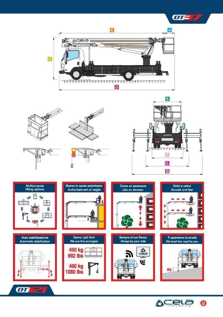 Cela Truck DT37 المنصات الهوائية المثبتة على شاحنة