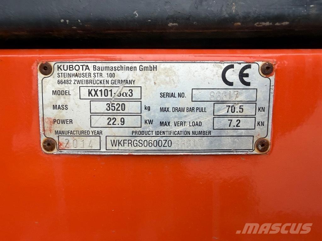 Kubota KX 101-3 A 2 حفارات صغيرة أقل من 7 طن (حفارات صغيرة)