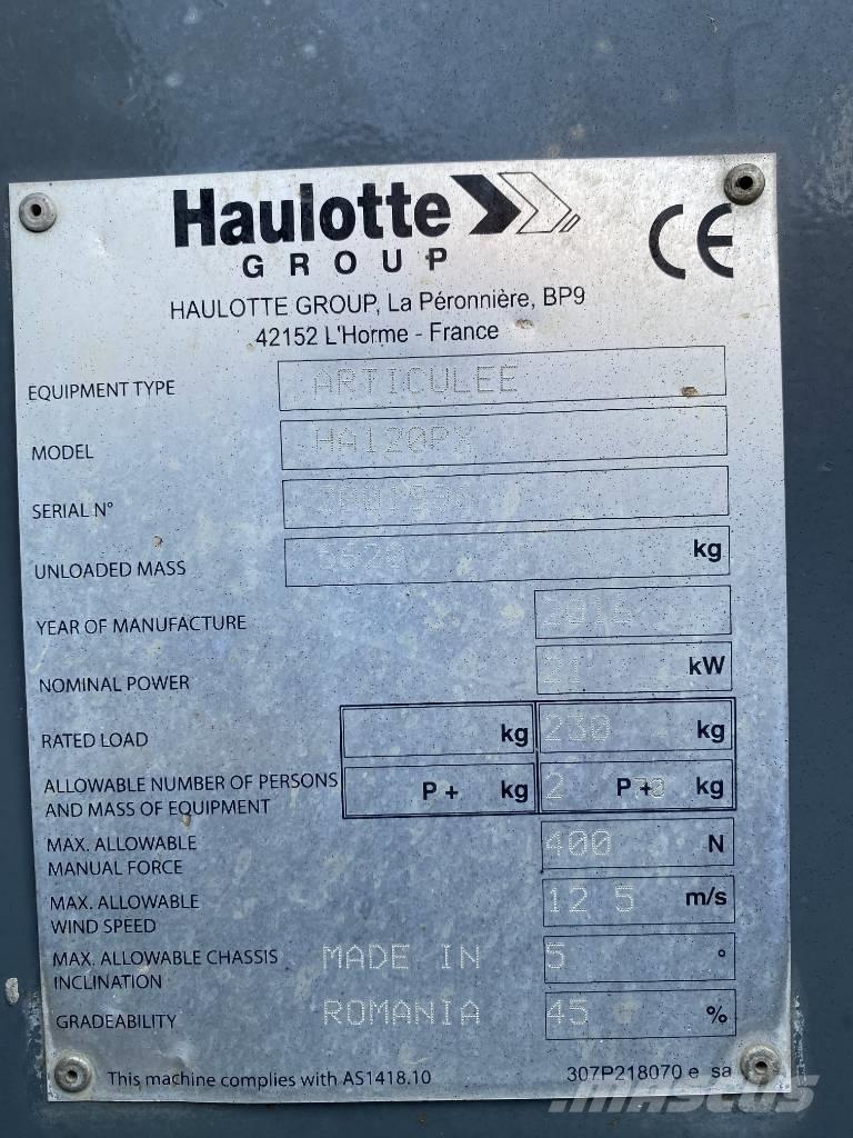 Haulotte HA 120 P رافعات سلة مفصلية