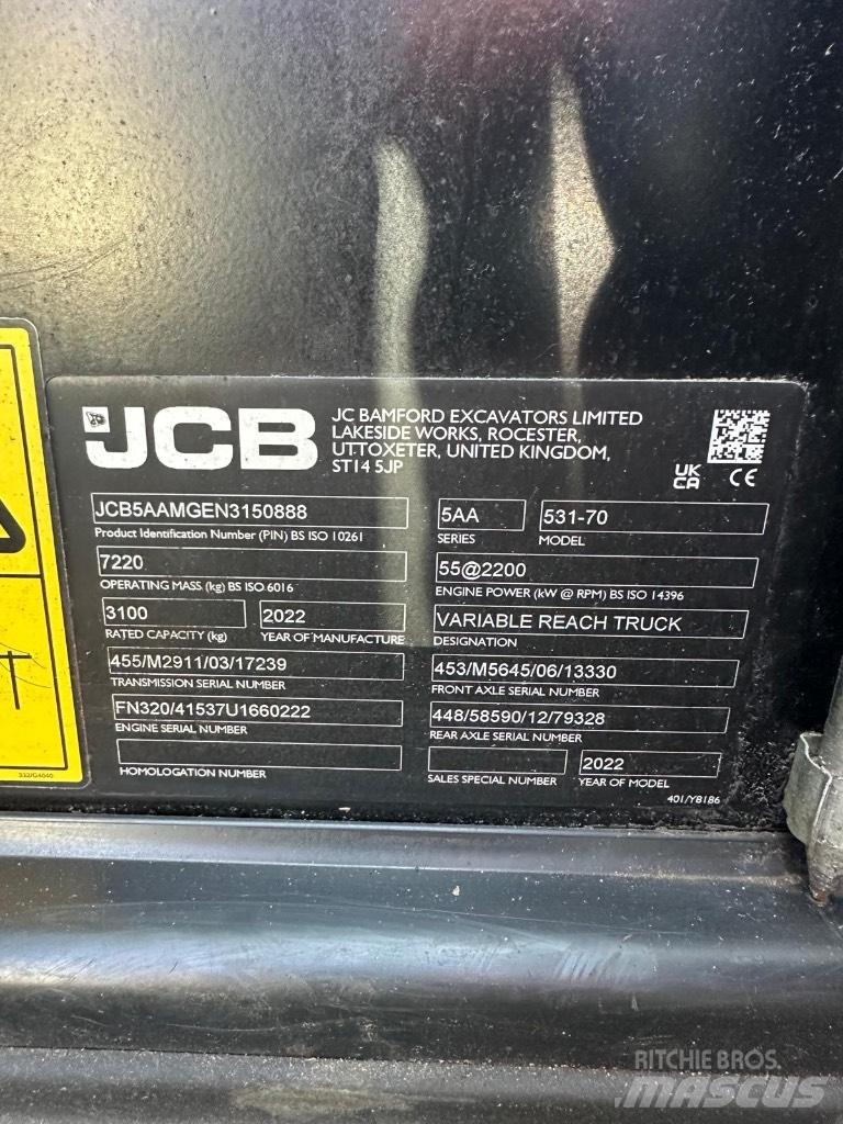JCB 531-70 مناولات متداخلة