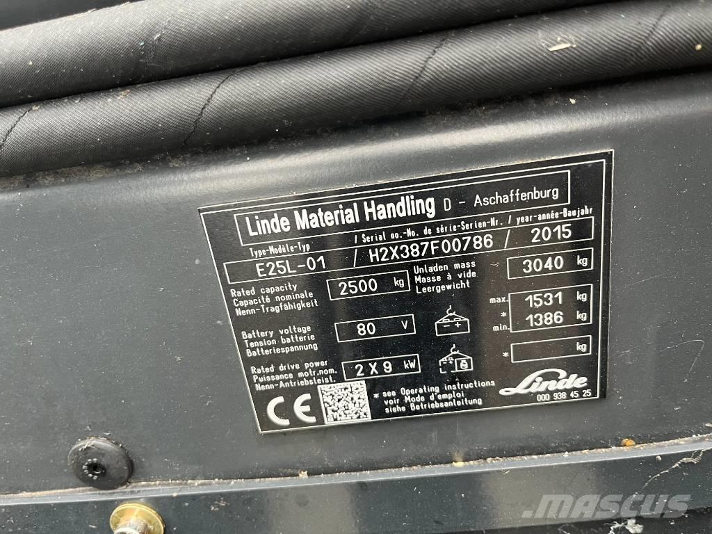 Linde E25L-01 شاحنات ذات رافعات شوكية تعمل بالكهرباء