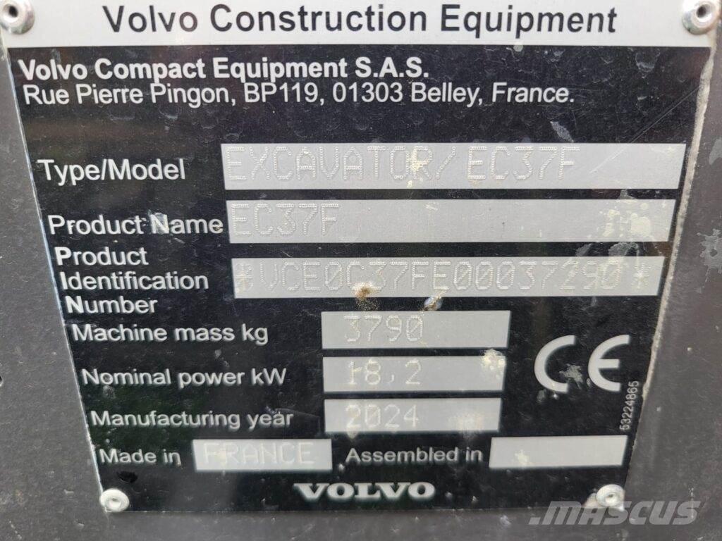 Volvo EC37F حفارات صغيرة أقل من 7 طن (حفارات صغيرة)