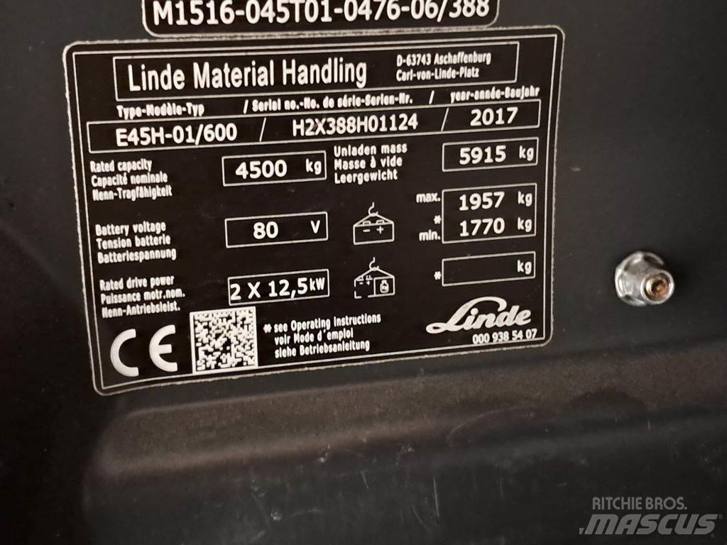 Linde E45H-01/600 شاحنات ذات رافعات شوكية تعمل بالكهرباء