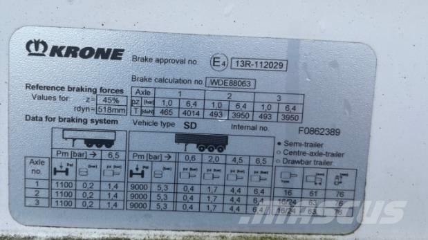 Krone SD مقطورات بغطاء جانبي