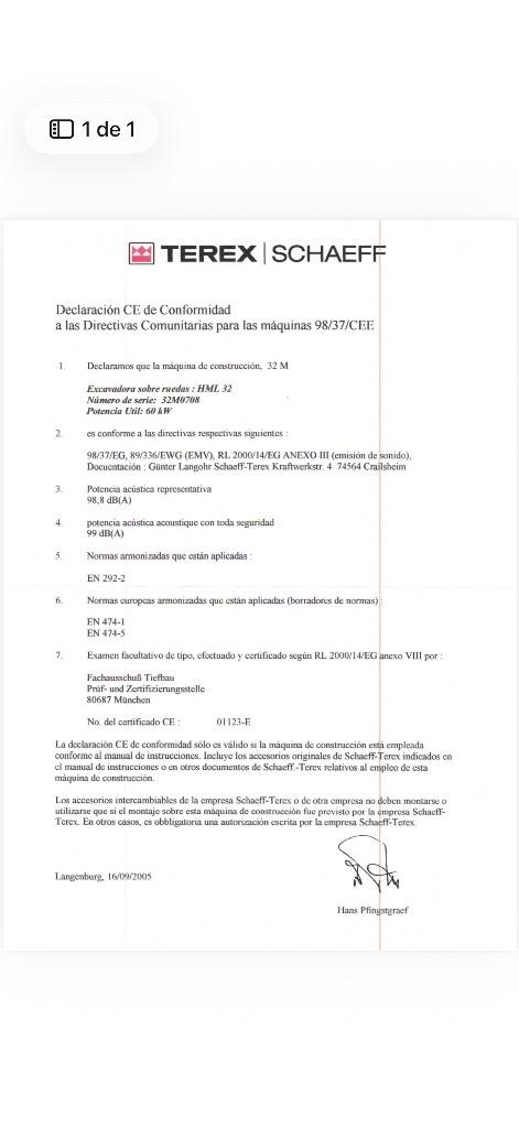 Terex HML 32 حفارات بعجل