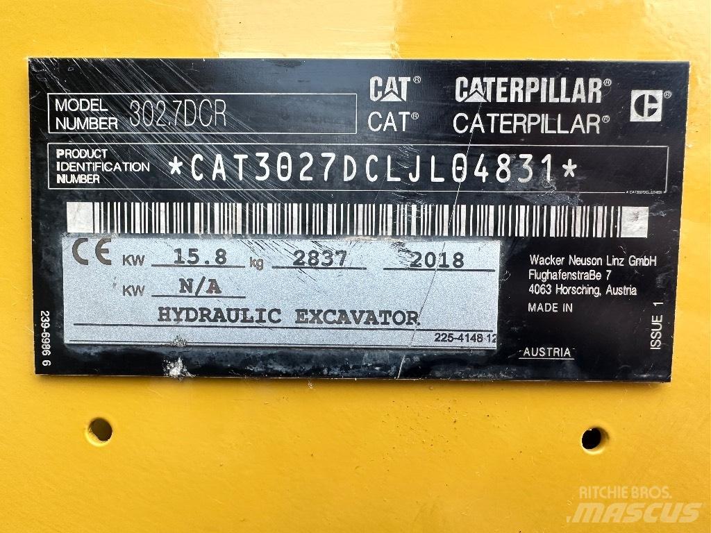 CAT 302.7D CR حفارات صغيرة أقل من 7 طن (حفارات صغيرة)
