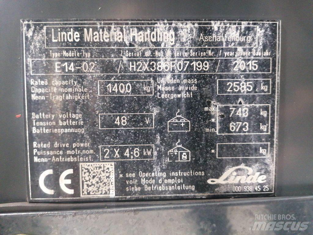 Linde E14-02 شاحنات ذات رافعات شوكية تعمل بالكهرباء