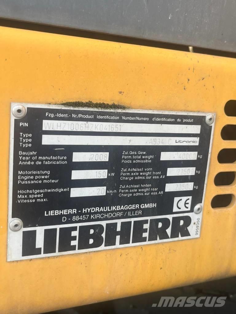Liebherr A 934 C مناولات المخلفات / مناولات صناعية