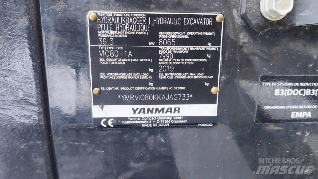 Yanmar Vio 80-1A حفارات وسط 7 طن - 12 طن
