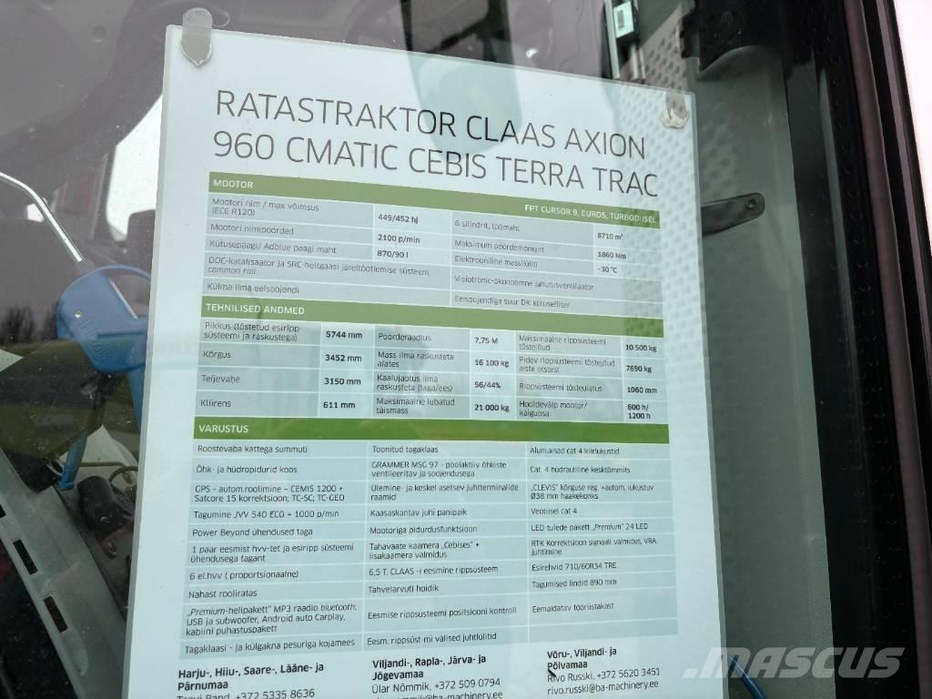 CLAAS Axion 960TT الجرارات