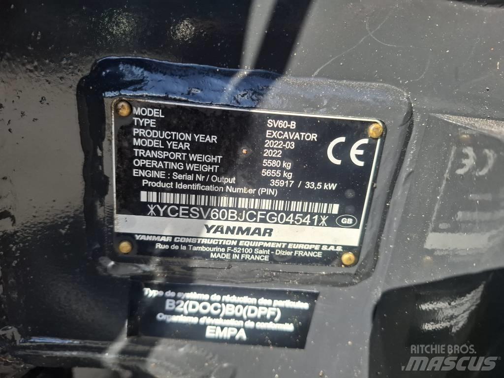 Yanmar SV 60-B حفارات صغيرة أقل من 7 طن (حفارات صغيرة)