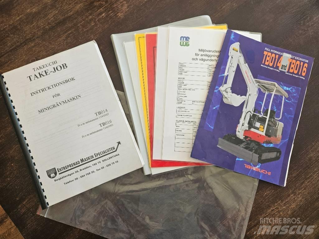 Takeuchi TB 016 حفارات صغيرة أقل من 7 طن (حفارات صغيرة)