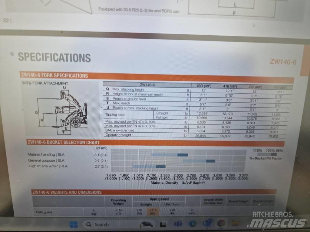 Hitachi ZW 150-6 لوادر بعجل